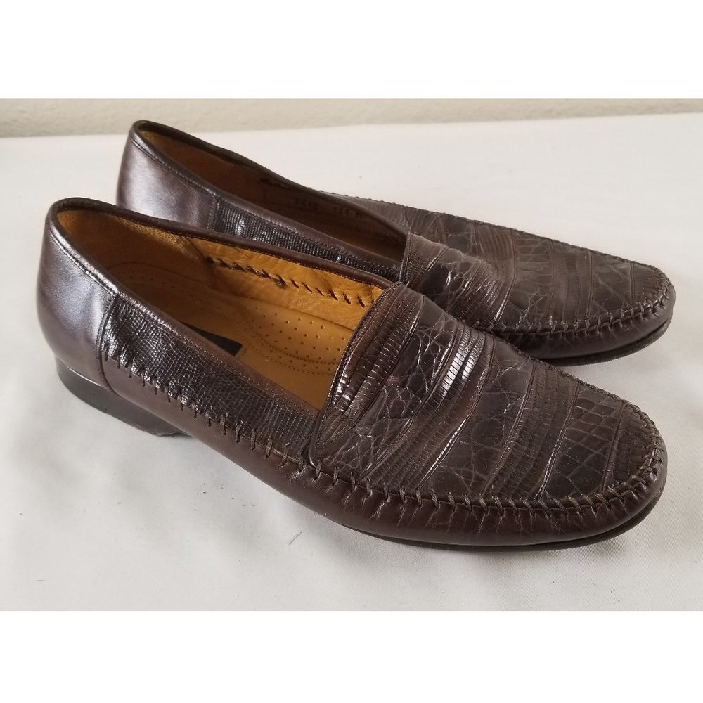 Barcelino Size 9M Brown LIzard Shoes